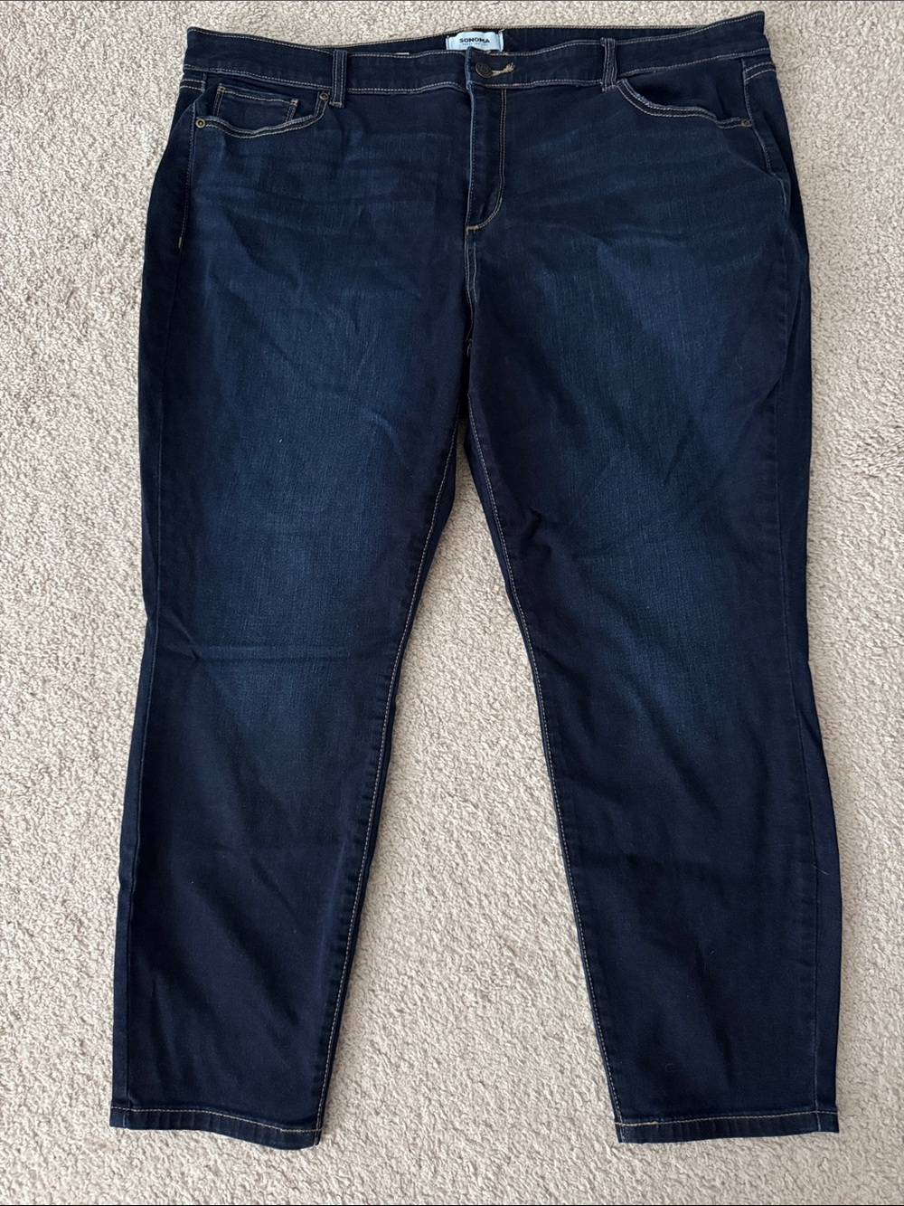 Women's Dark Indigo Skinny Jeans - Stretch Denim